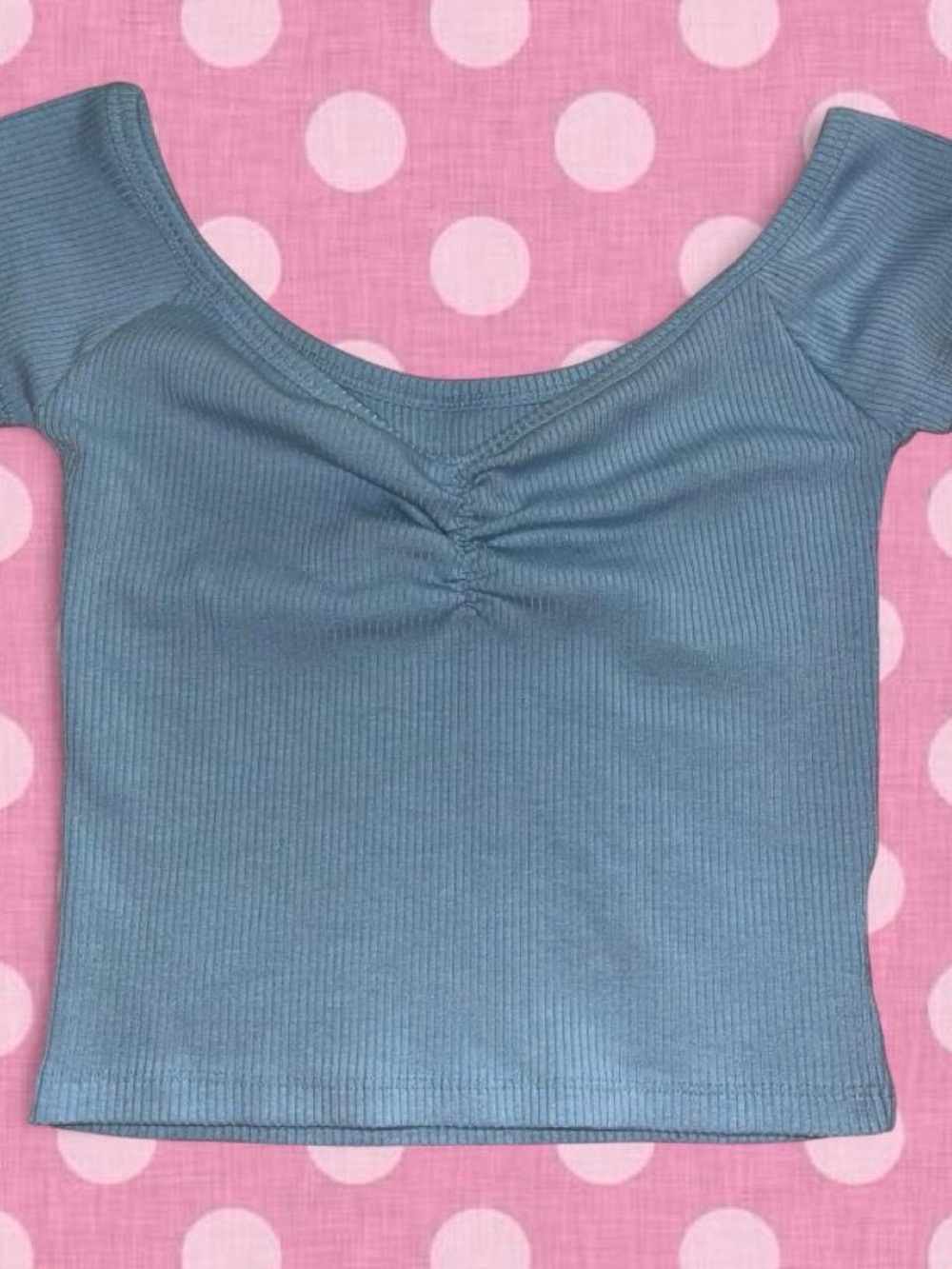 American Eagle Outfitters Blue Ribbed Crop Top